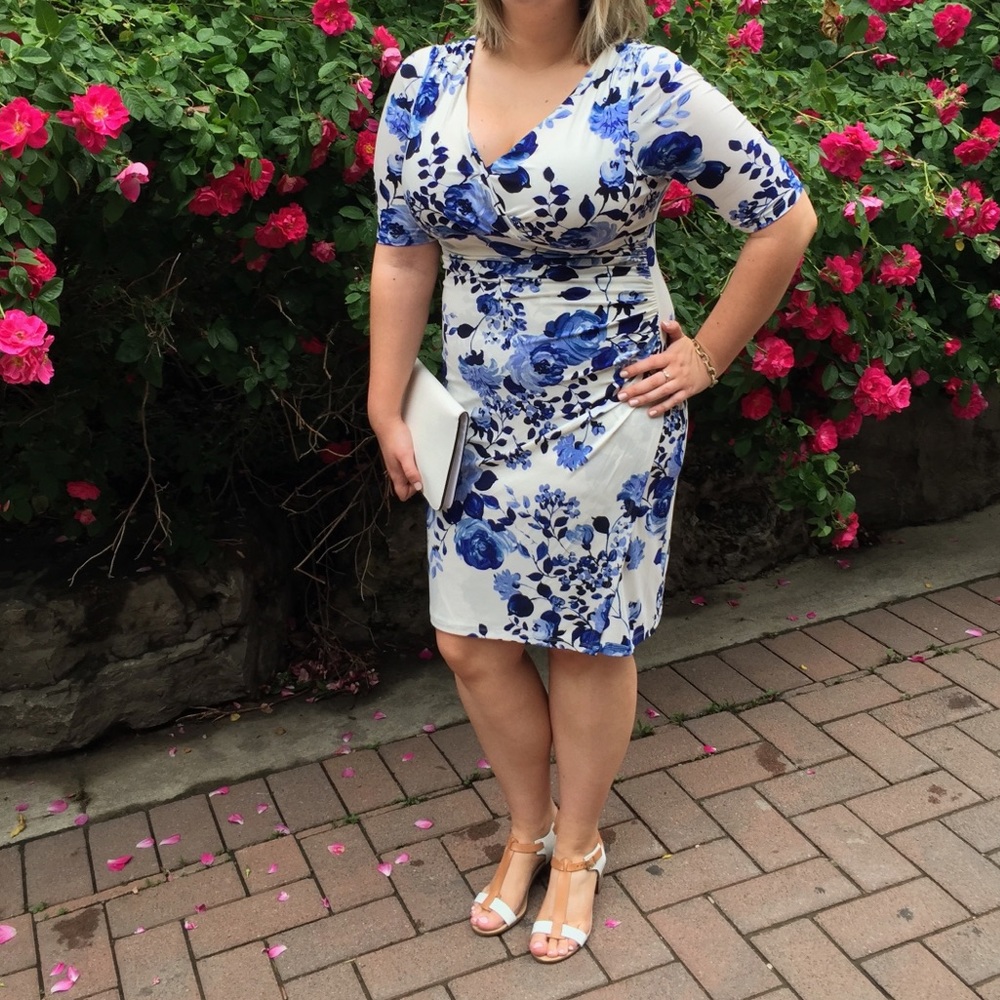 Lauren Ralph Lauren Blue Floral Midi Dress